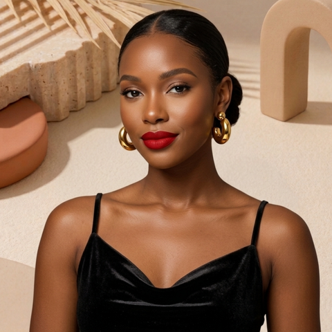 Contour Drop Stud Earrings
