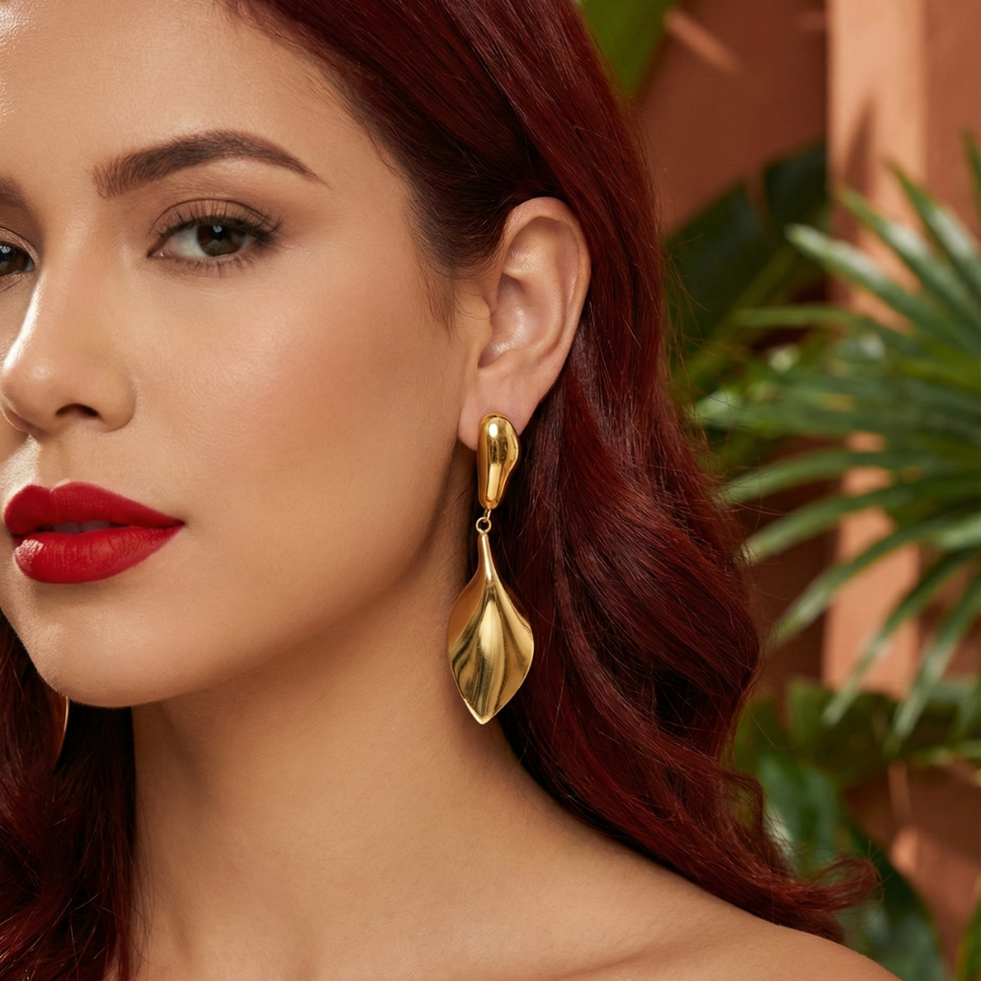 Lena Leaf Drop Earring