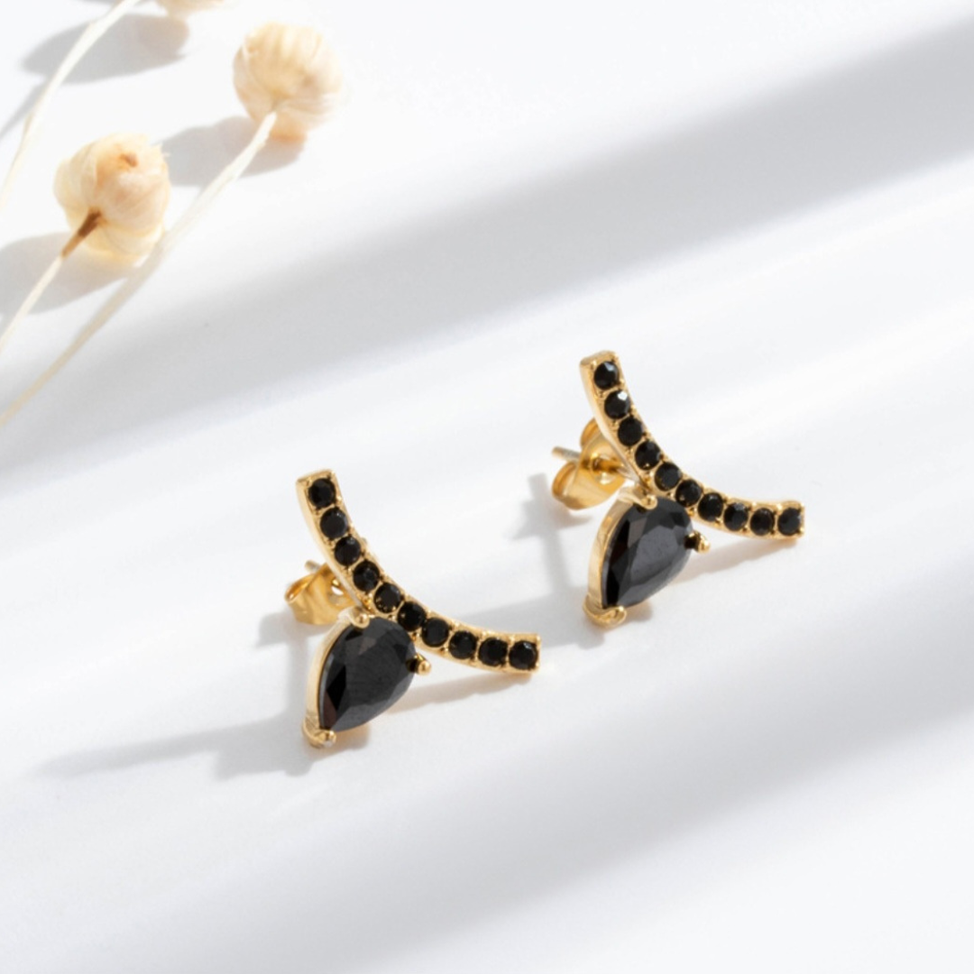 Midnight Arc Stud Earrings