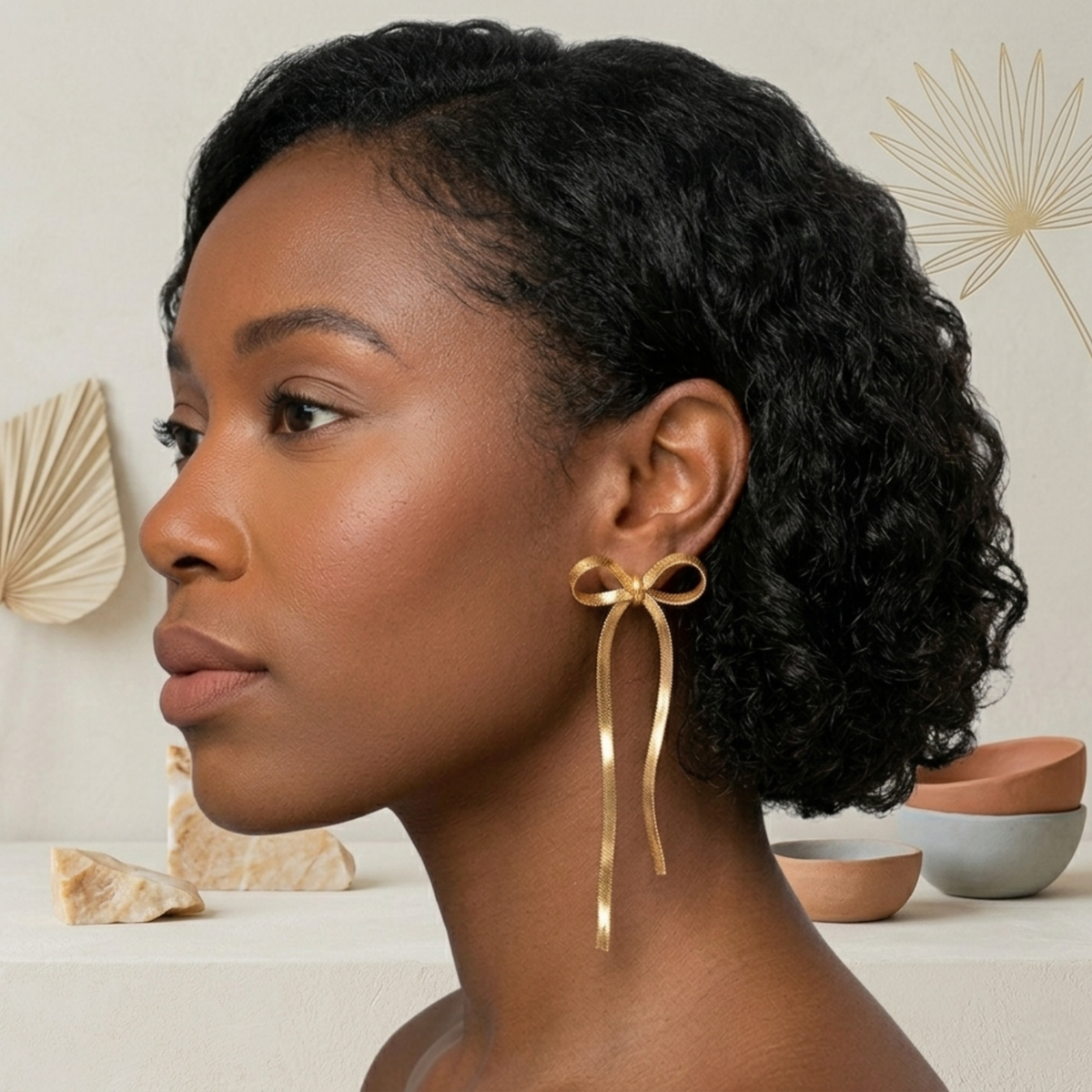 Ribbon Dangle Earrings