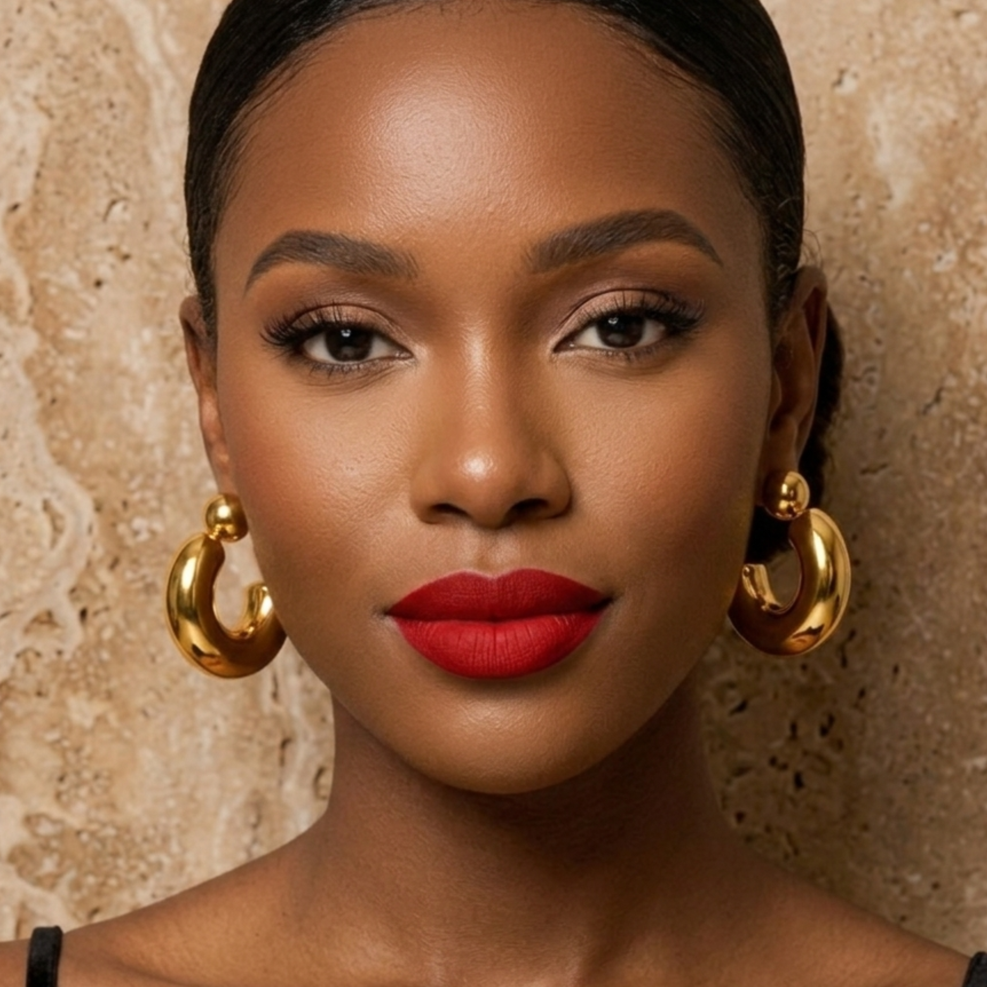 Contour Drop Stud Earrings
