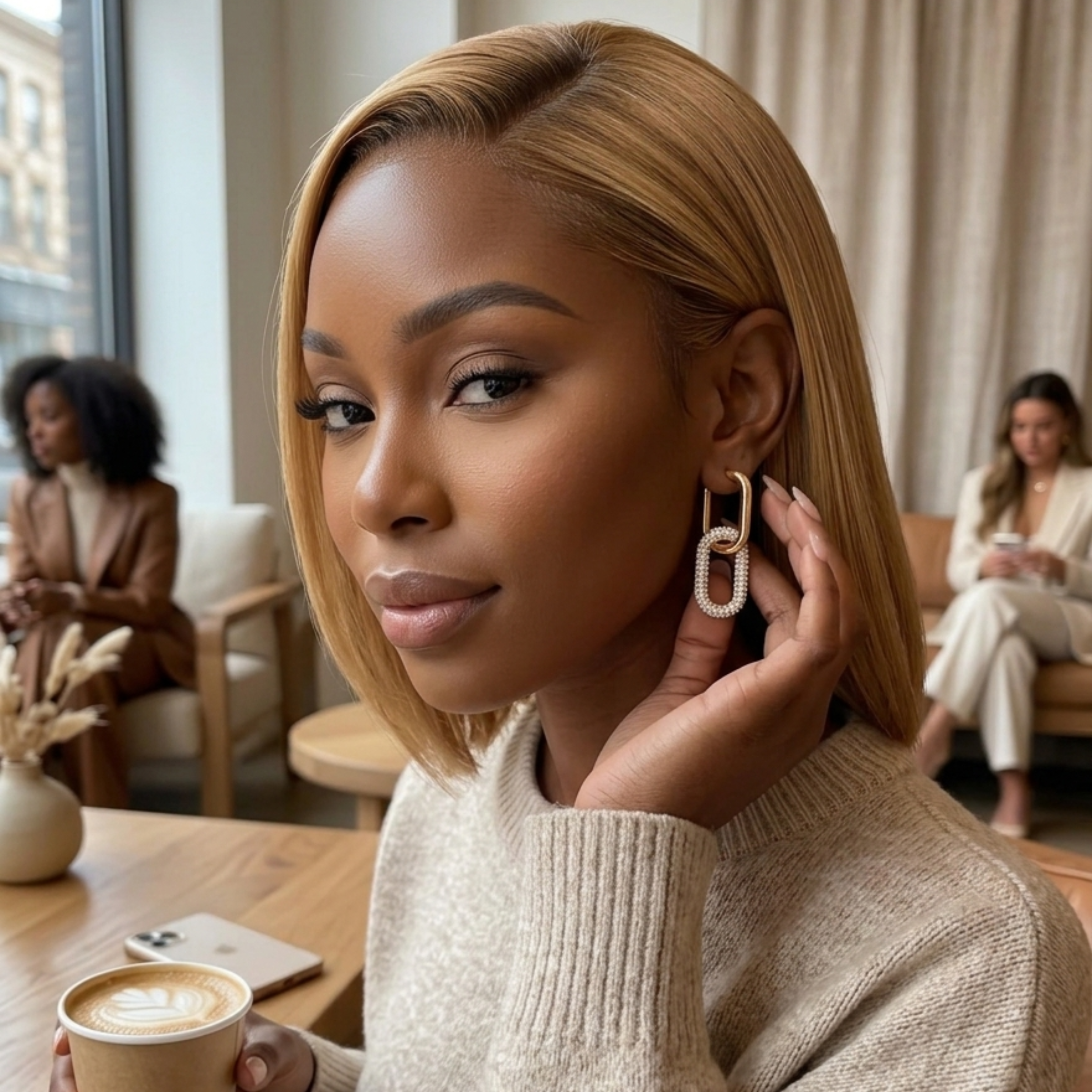 Gatsby Oval Link Dangle Earrings