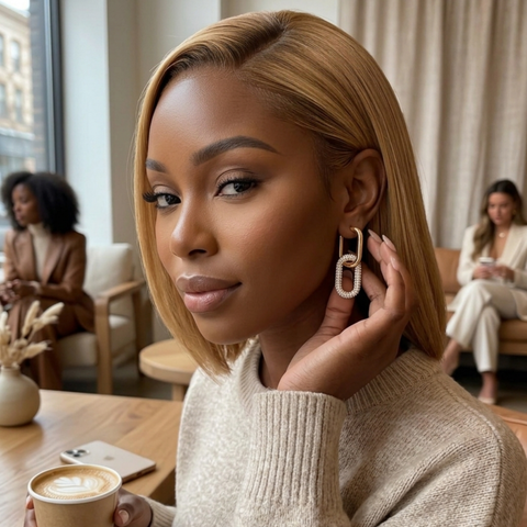 Gatsby Oval Link Dangle Earrings
