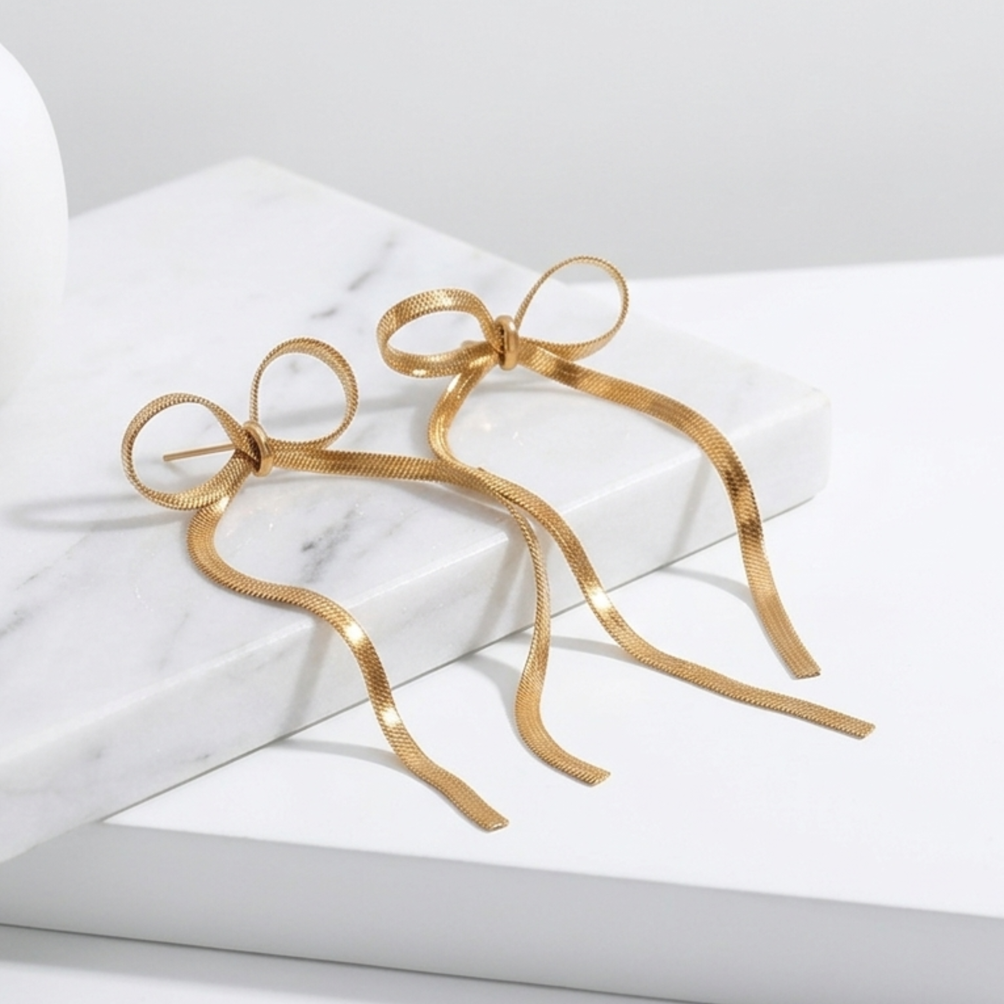 Ribbon Dangle Earrings