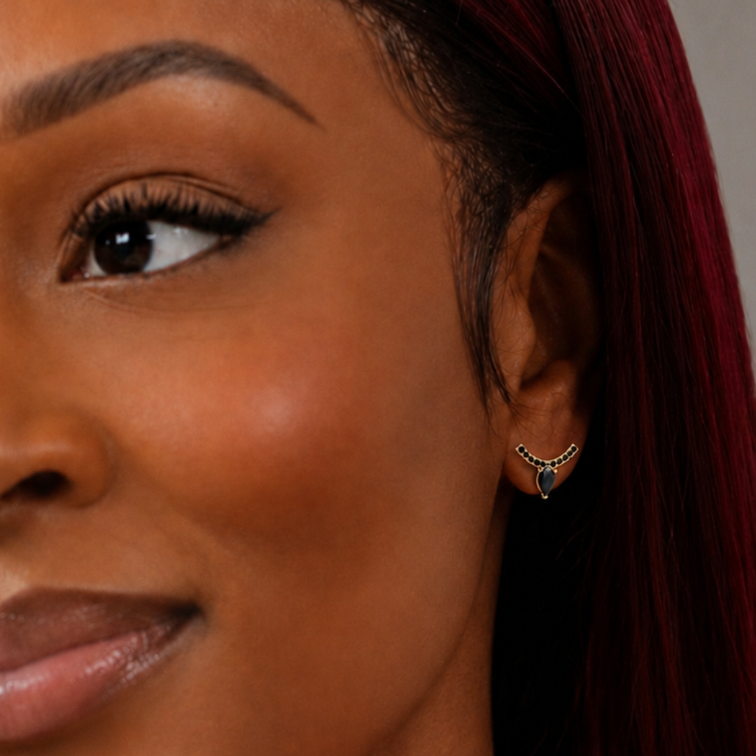 Midnight Arc Stud Earrings