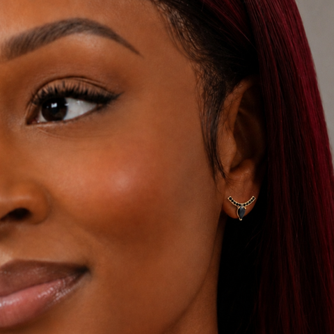 Midnight Arc Stud Earrings