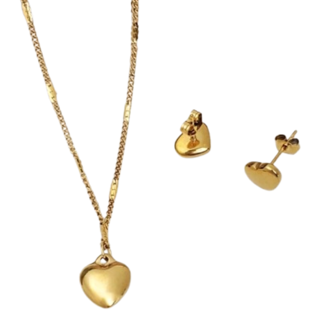 Xila Heart Pendant Necklace & Earring Set