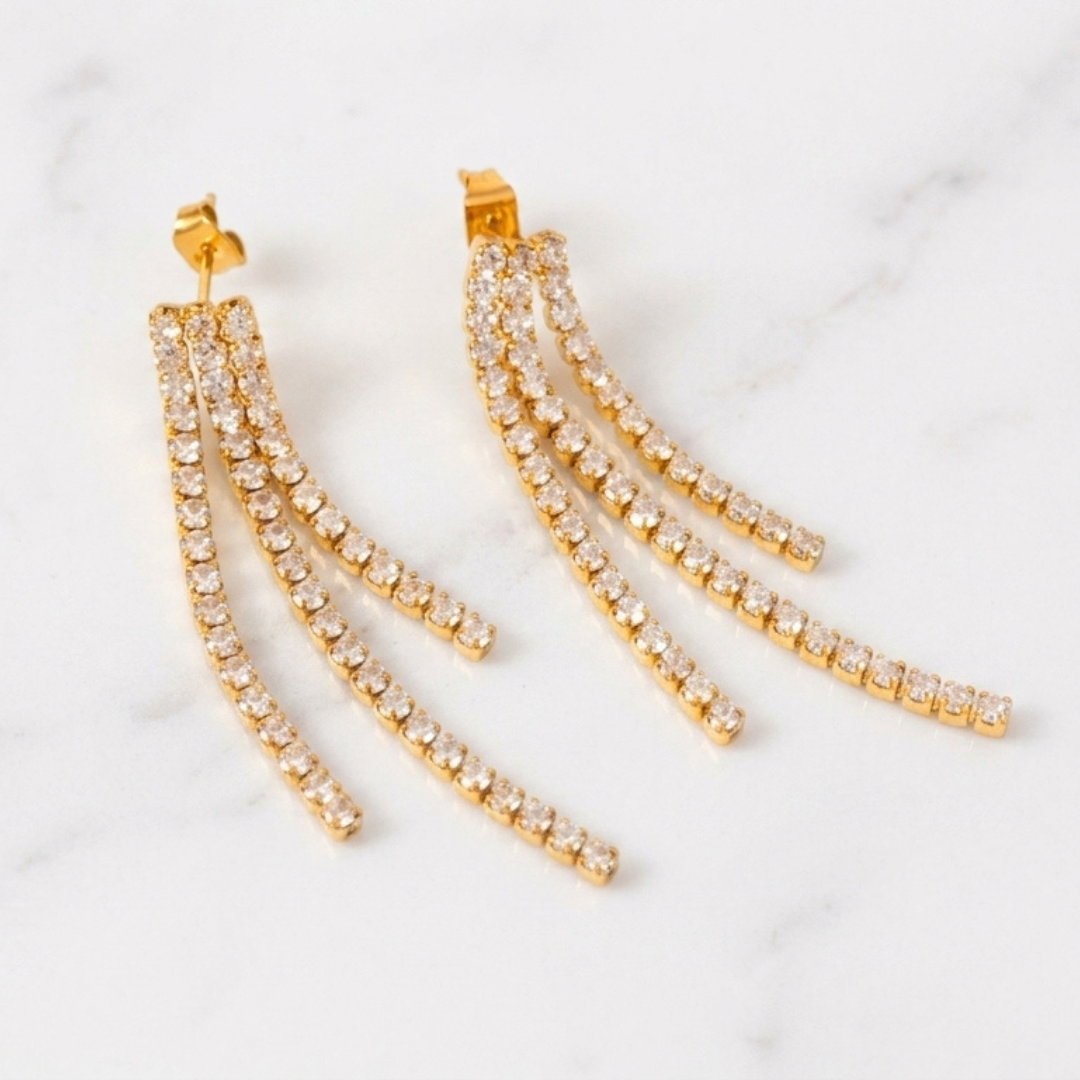 Stella Rhinestone Tassel Earrings