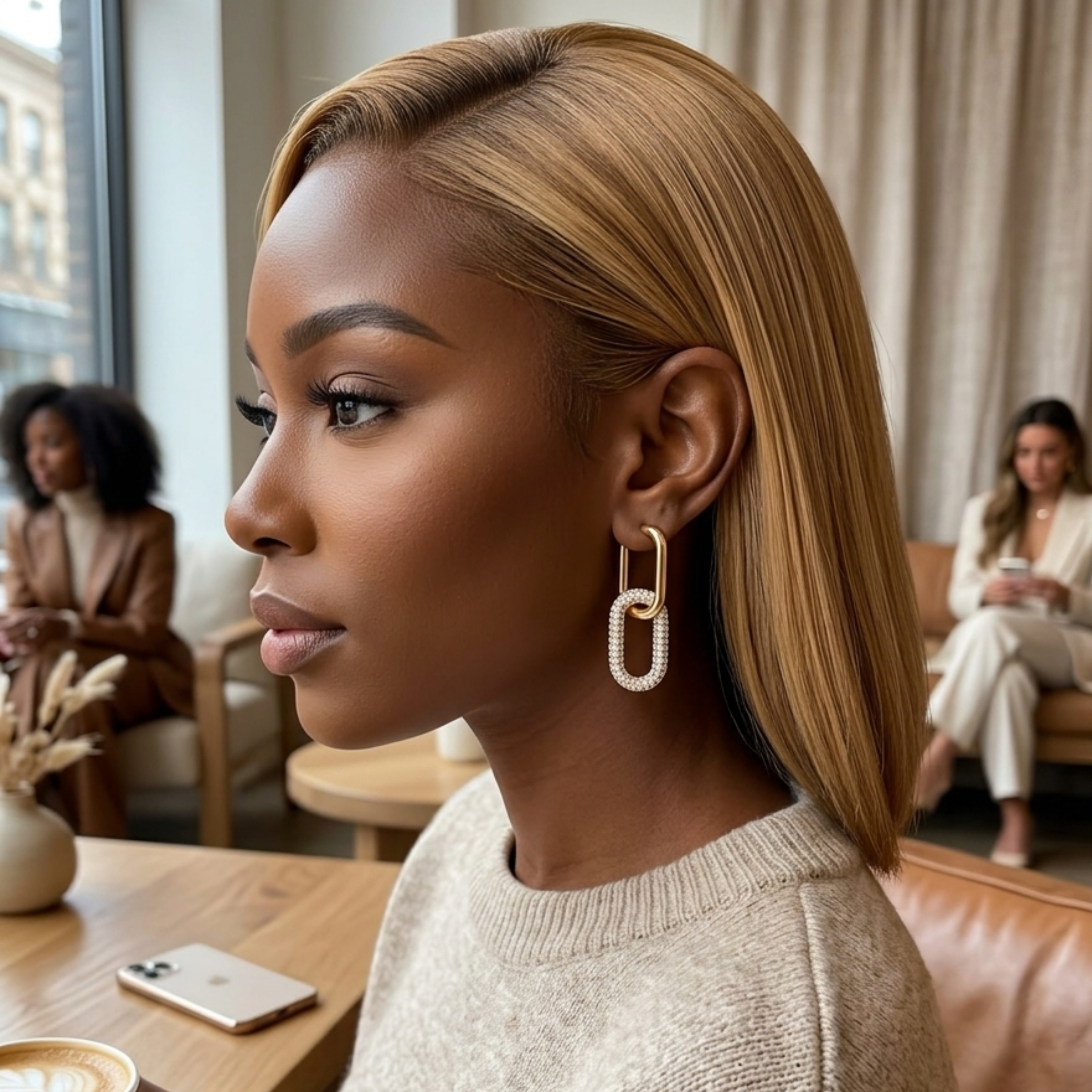 Gatsby Oval Link Dangle Earrings