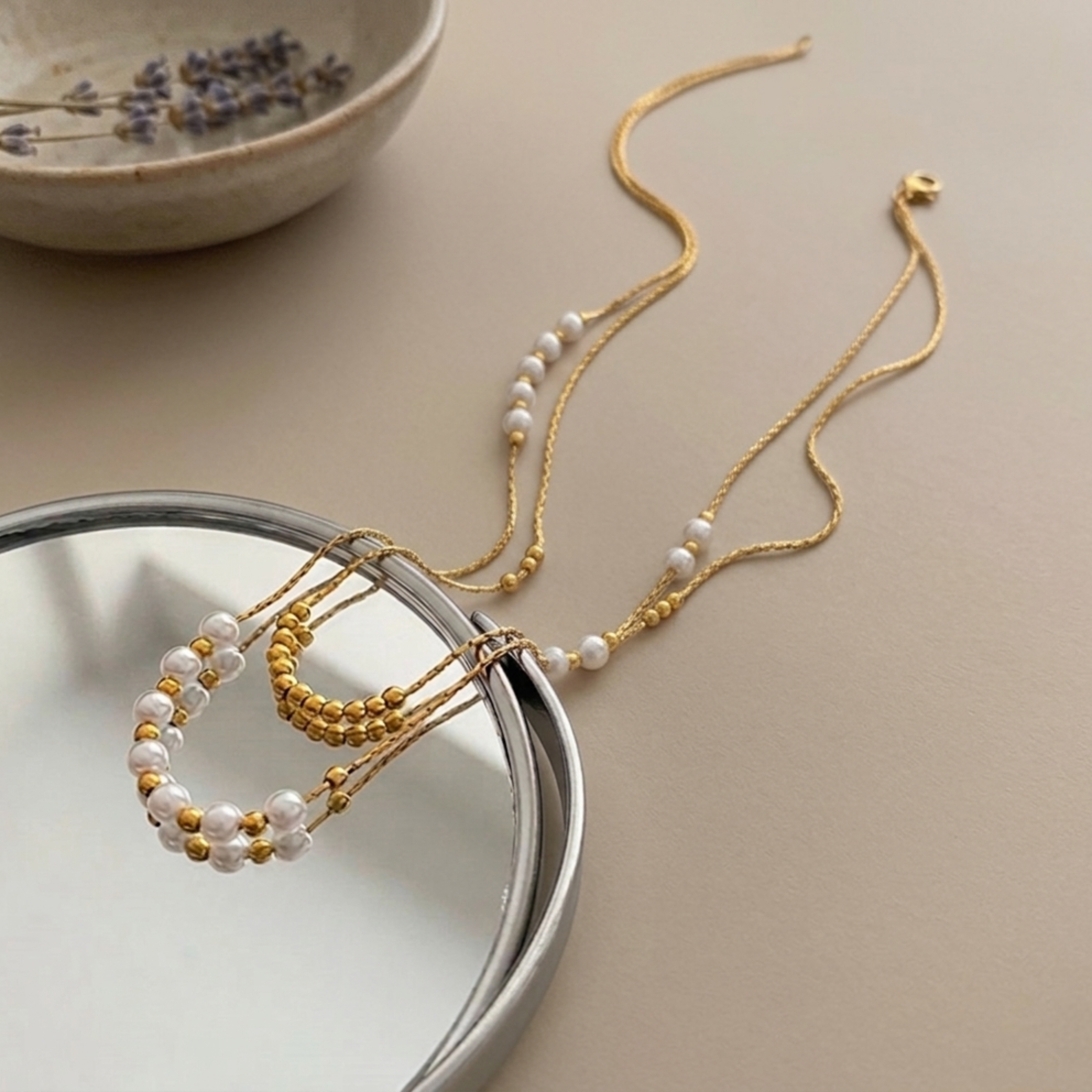 Nova Bead & Pearl Layered Necklace