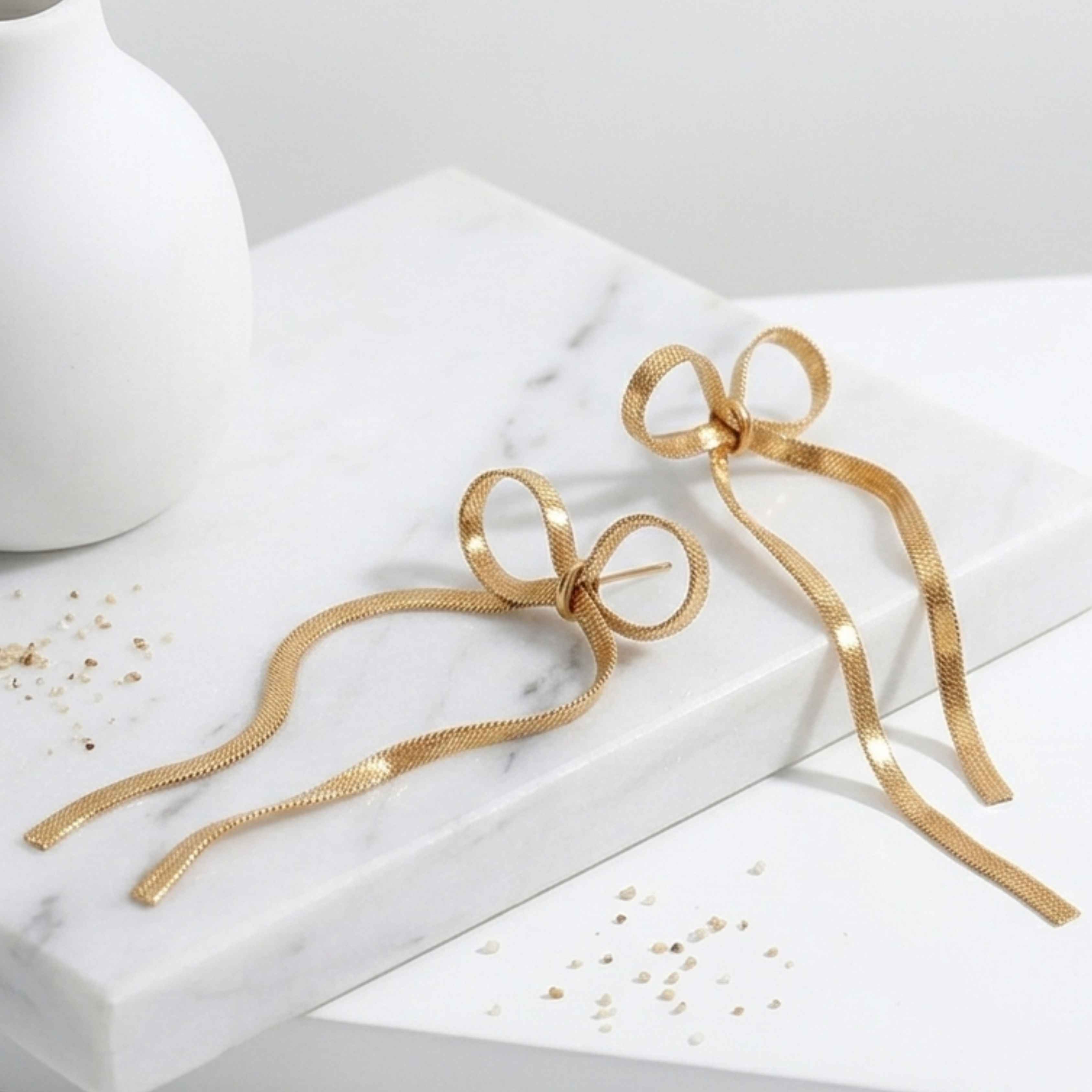 Ribbon Dangle Earrings
